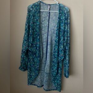 Long Patterned Cardigan Shawl